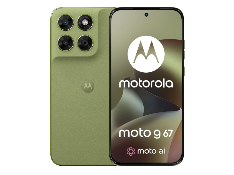Motorola moto g67 w kolorze Nile – widok telefonu