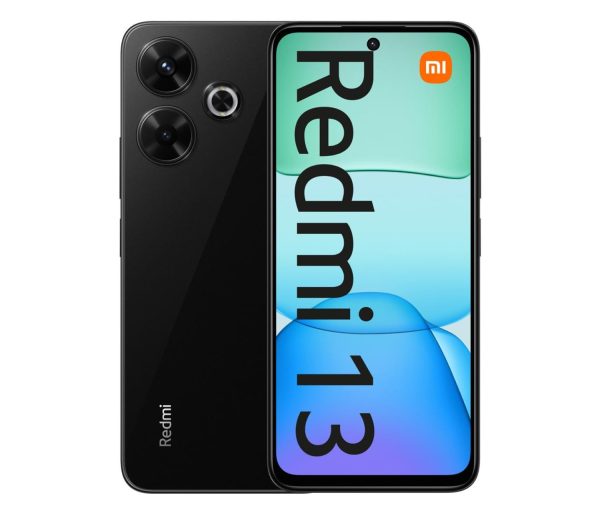 Xiaomi Redmi 13 6/128GB Midnight Black – widok z przodu i z tyłu