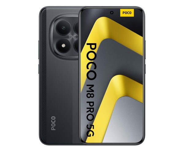 Xiaomi POCO M8 Pro 5G 12/512 GB Black – przód i tył telefonu
