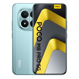 Xiaomi POCO M8 Pro 5G 12/512 GB Green – przód i tył telefonu