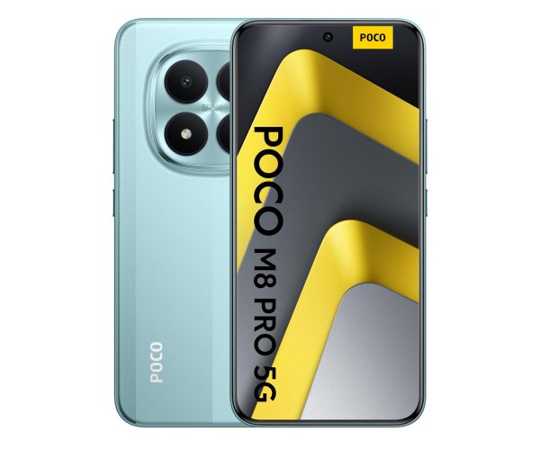 Xiaomi POCO M8 Pro 5G 12/512 GB Green – przód i tył telefonu