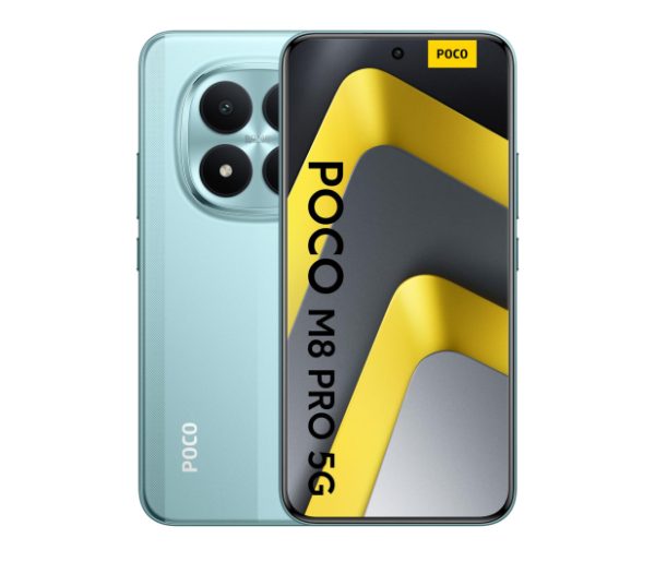 Xiaomi POCO M8 Pro 5G 12/512 GB Green – przód i tył telefonu