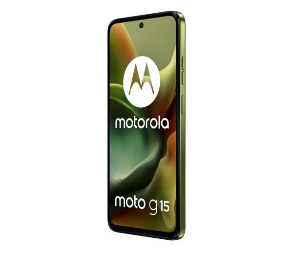 Motorola moto g15 8/128 GB Iguana Green – detal wykończenia tylnego panelu