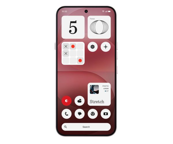 Nothing Phone (4a) Pro w kolorze różowym – widok frontu