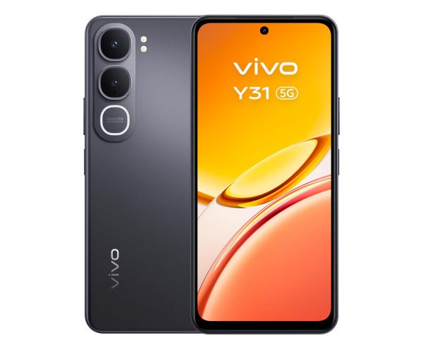 vivo Y31 5G w kolorze czarnym – profil obudowy
