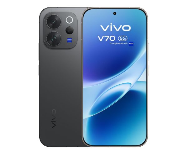 vivo V70 5G 8/512 GB Czarny — telefon z przodu i tyłu