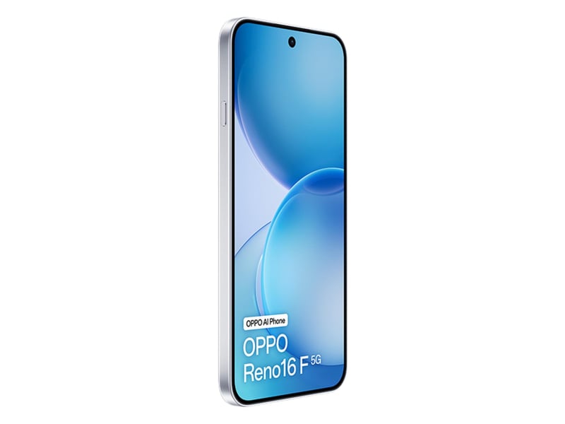 OPPO Reno16 F 5G White — widok z przodu
