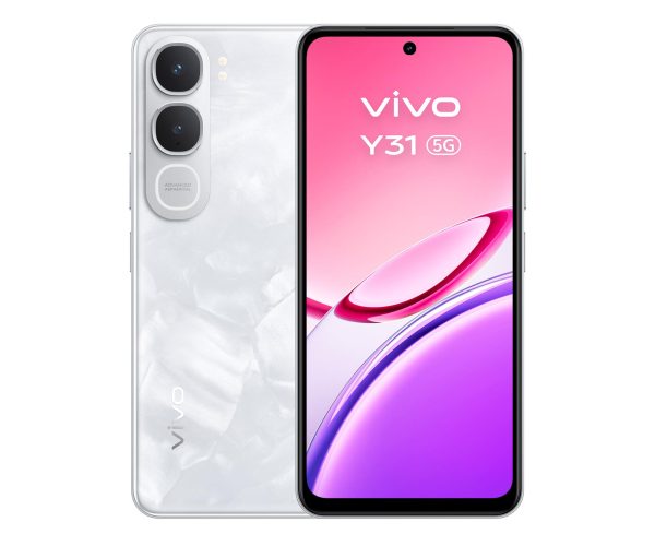 vivo Y31 5G w białym kolorze – moduł aparatu